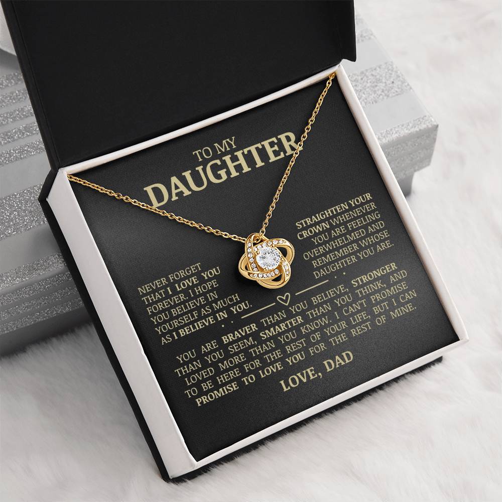 To My Daughter "Believe In Yourself" Love Knot Necklace