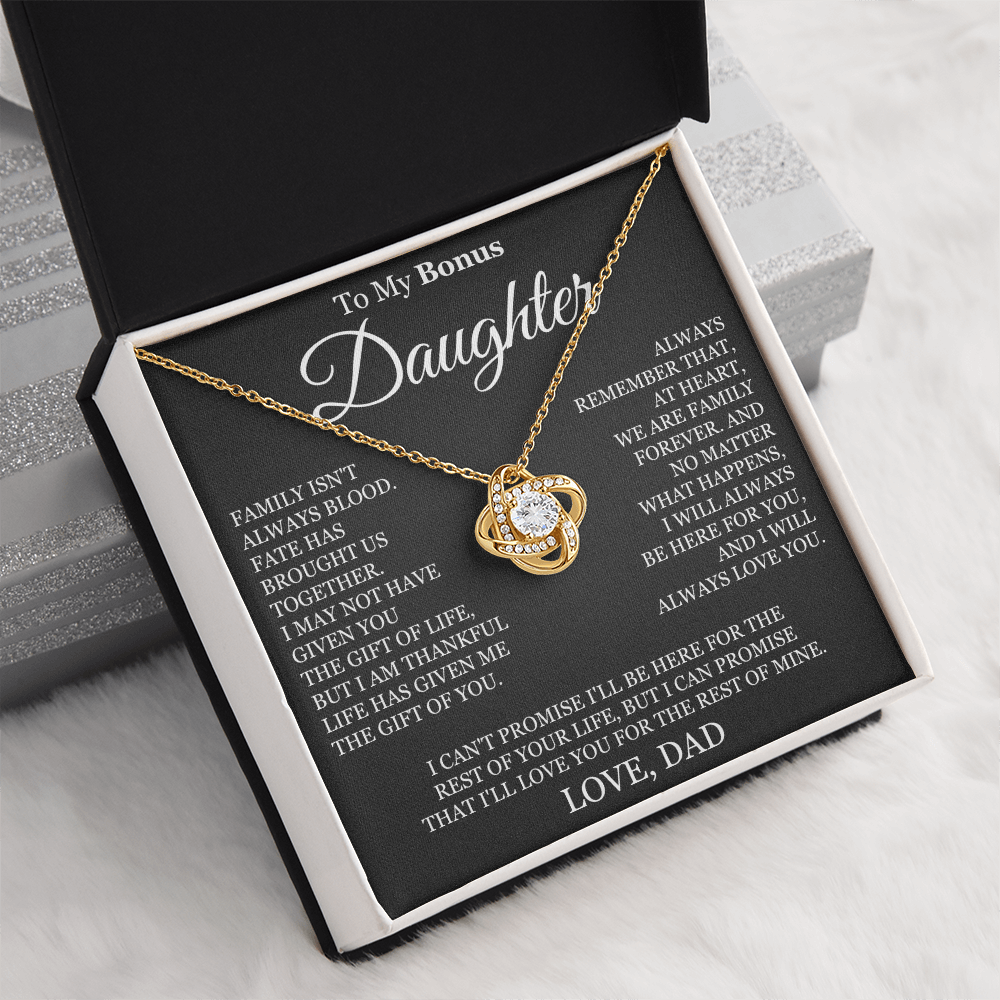 To My Bonus Daughter - Love Knot Necklace