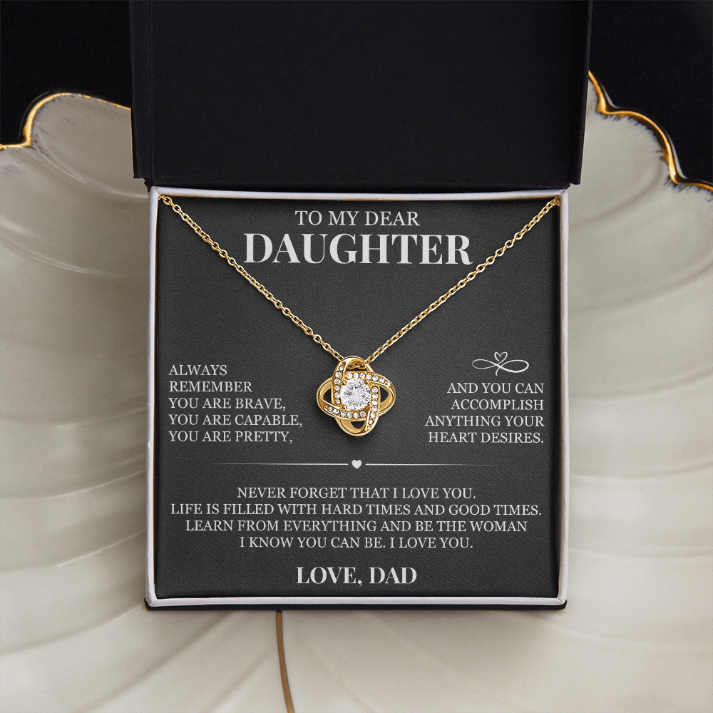 To My Dear Daughter - Love Knot Necklace