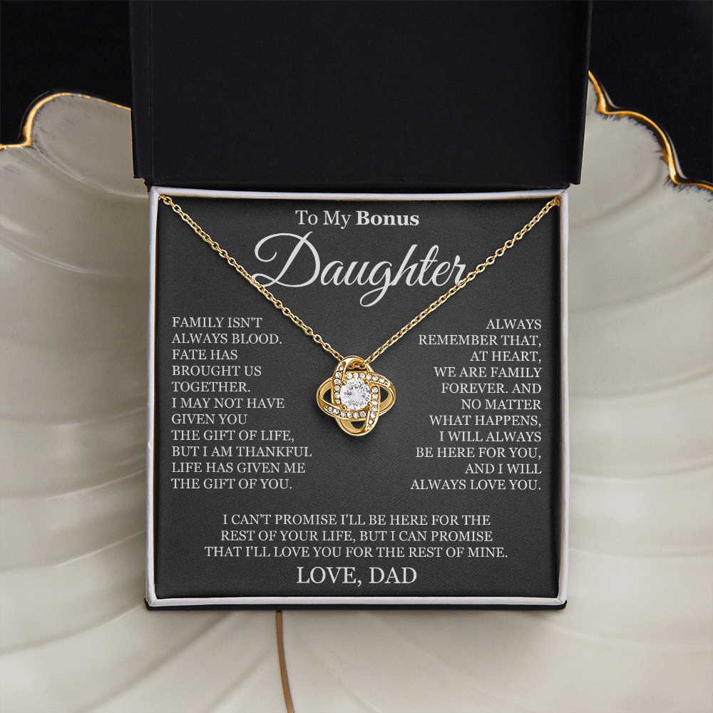 To My Bonus Daughter - Love Knot Necklace