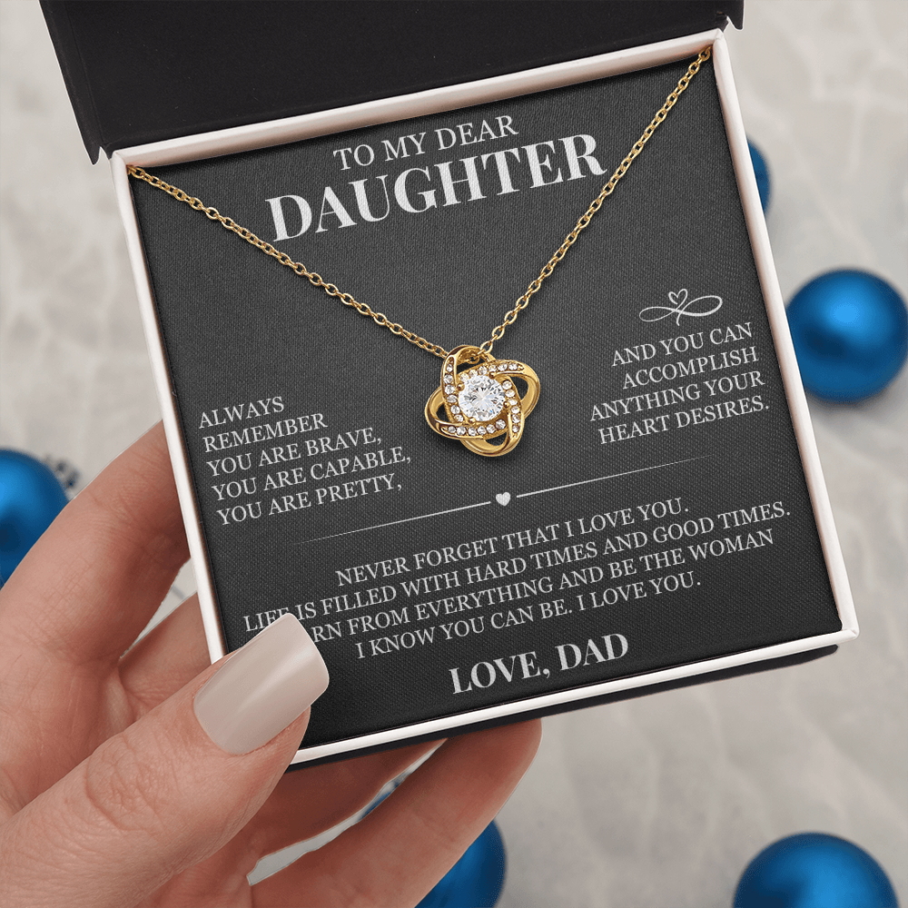 To My Dear Daughter - Love Knot Necklace