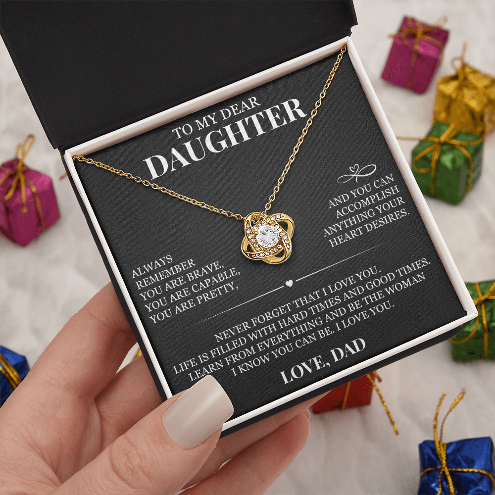 To My Dear Daughter - Love Knot Necklace