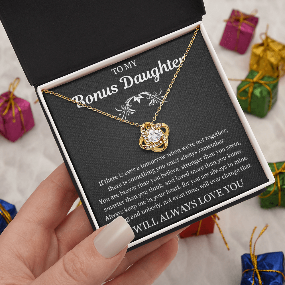 To My Bonus Daughter - Love Knot Necklace