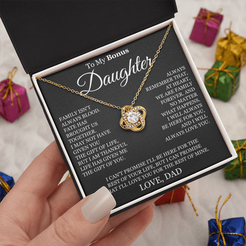 To My Bonus Daughter - Love Knot Necklace