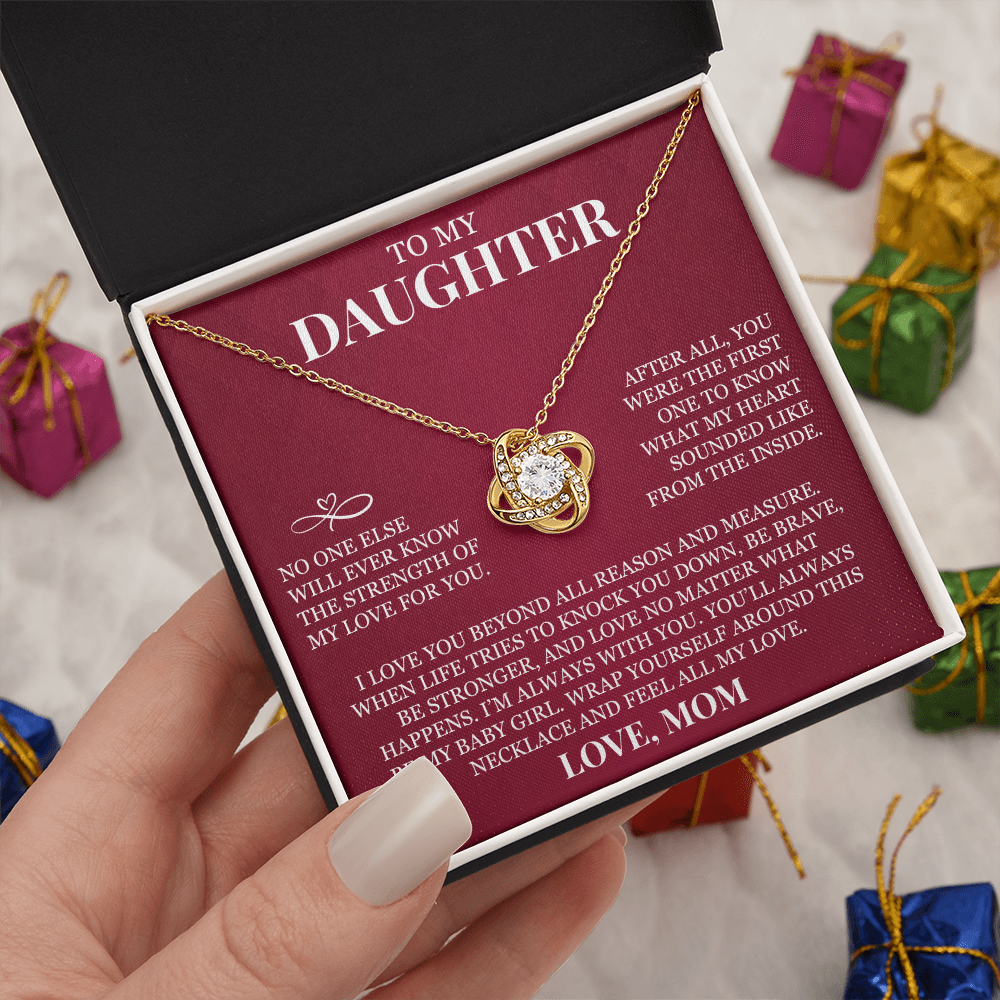 To My Daughter - Love Knot Necklace