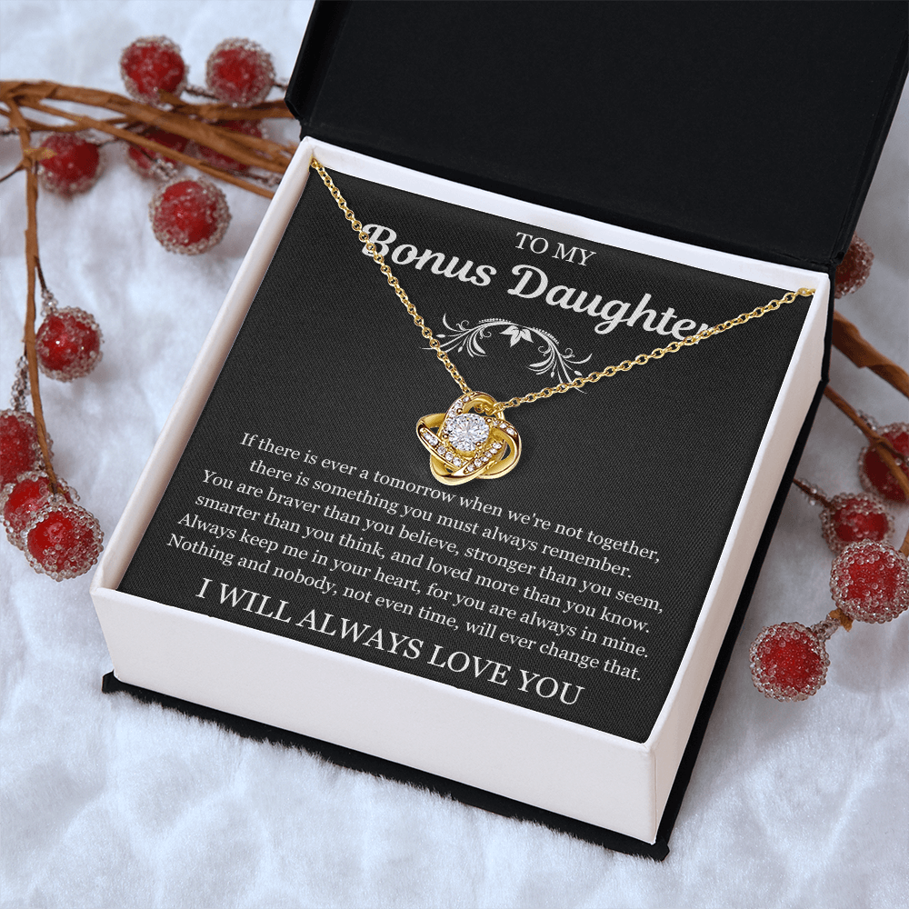 To My Bonus Daughter - Love Knot Necklace