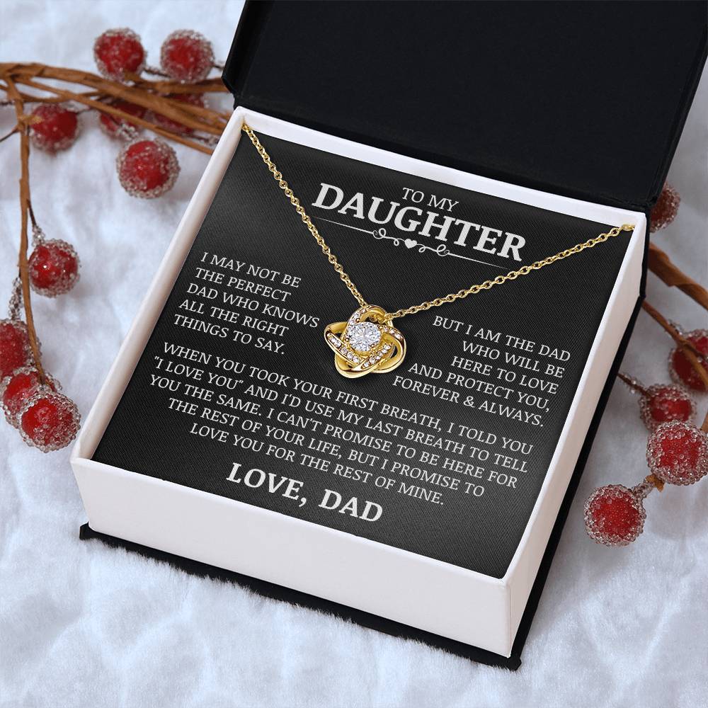 To My Daughter "Love and Protect You" Love Knot Necklace