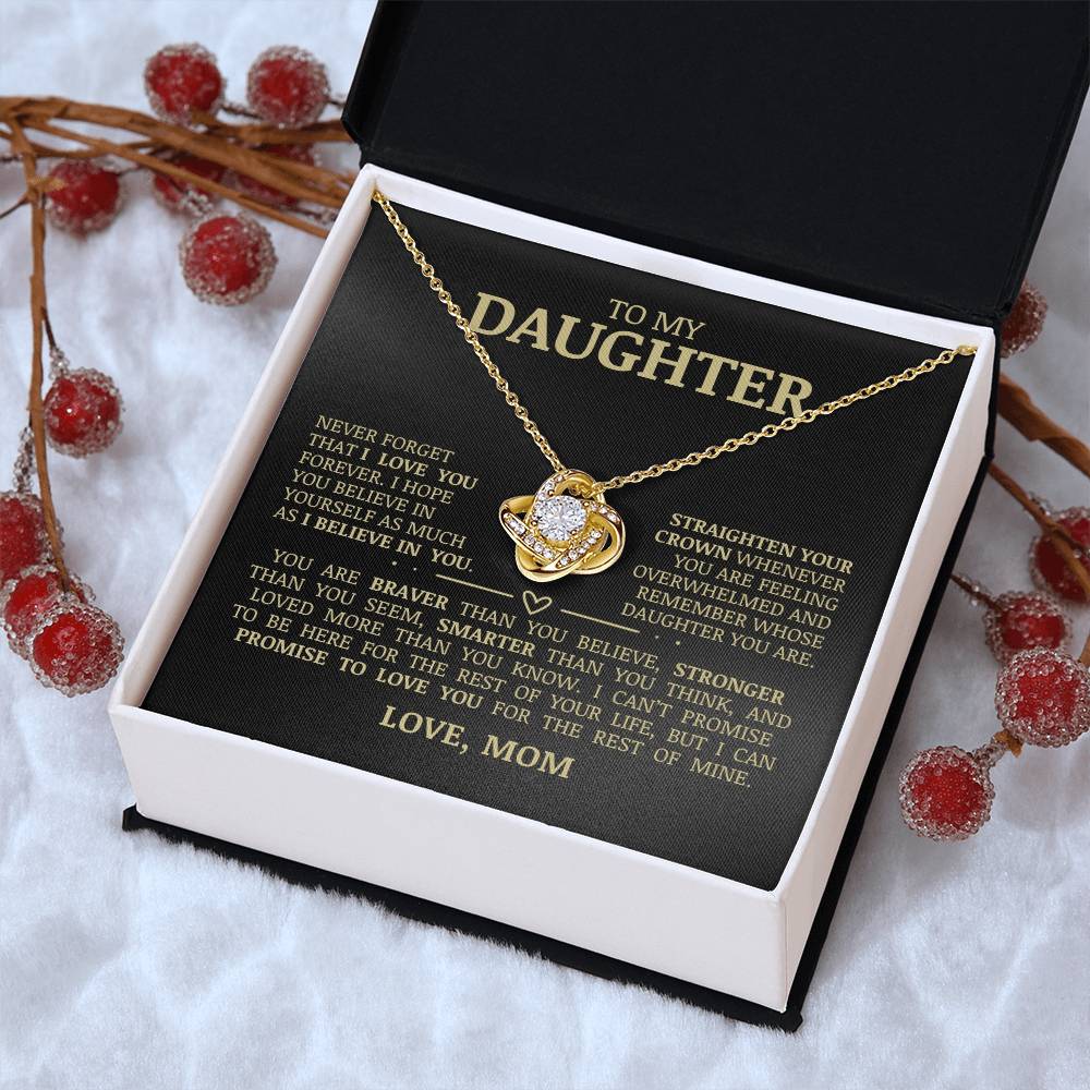 To My Daughter "Believe In Yourself" Love Knot Necklace