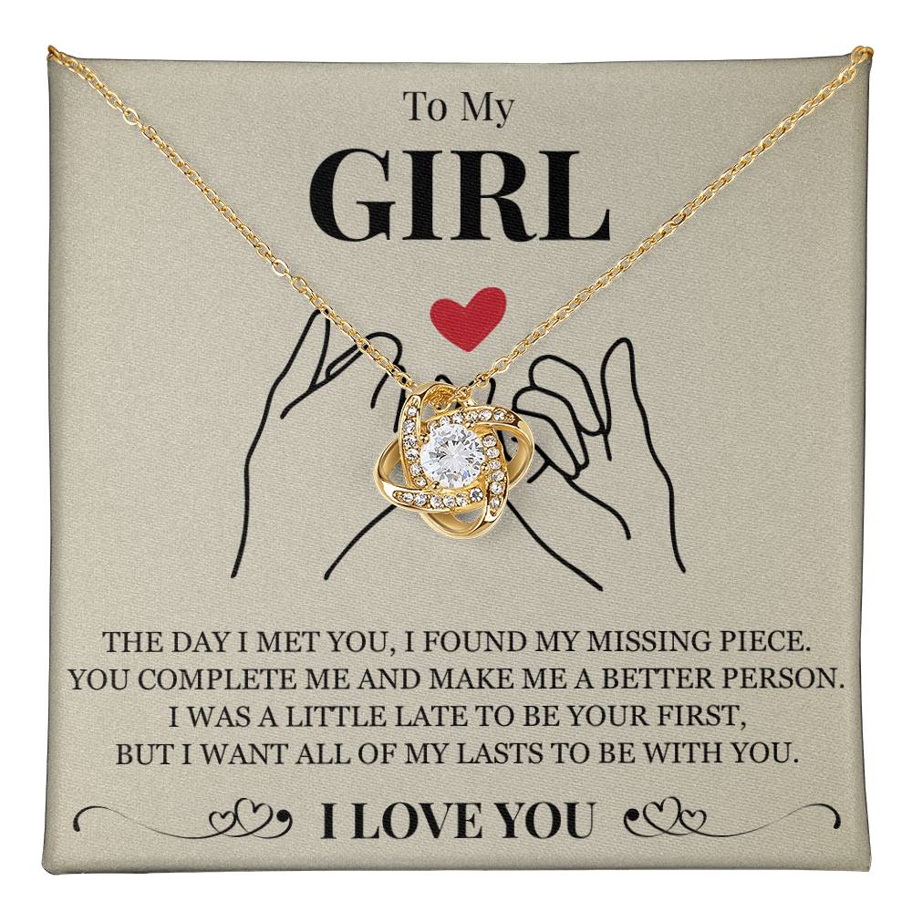 Love Knot Necklace - To My Girlfriend "You Complete Me"