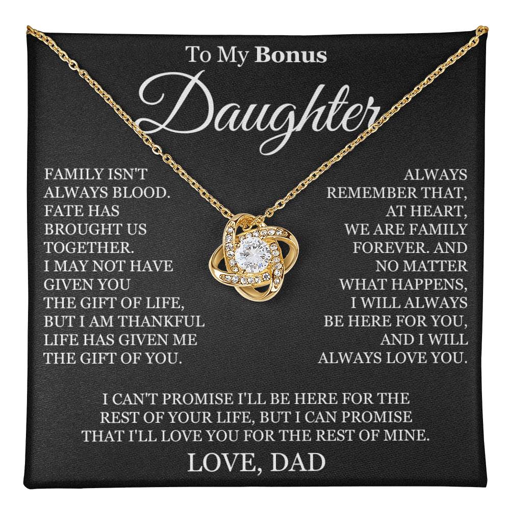 To My Bonus Daughter - Love Knot Necklace