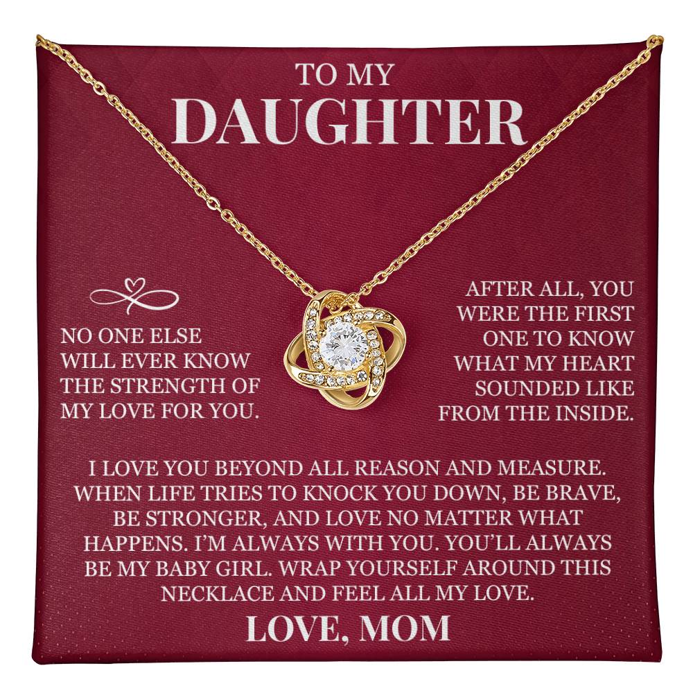 To My Daughter - Love Knot Necklace