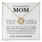 To My Beautiful Mom "You Are The World" Love Knot Necklace