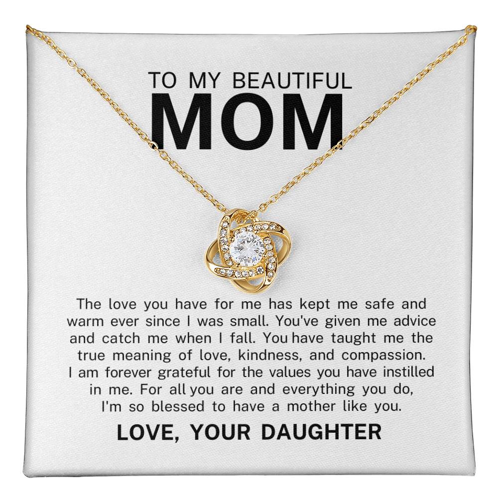 To My Beautiful Mom, Love Knot Necklace