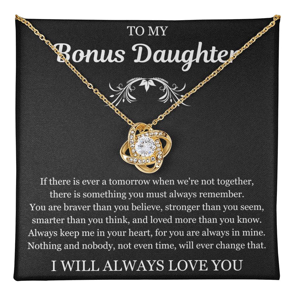 To My Bonus Daughter - Love Knot Necklace