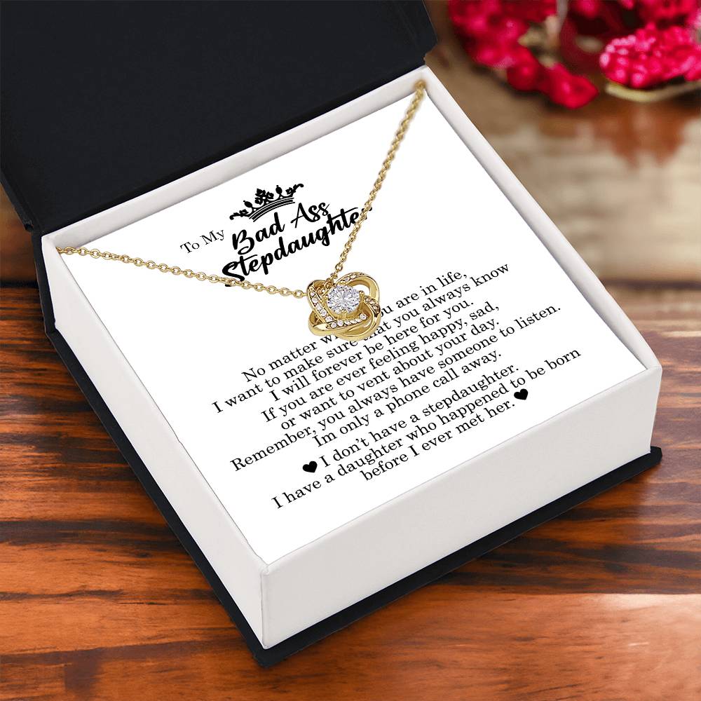 To My Bad Ass Stepdaughter, Love Knot Necklace