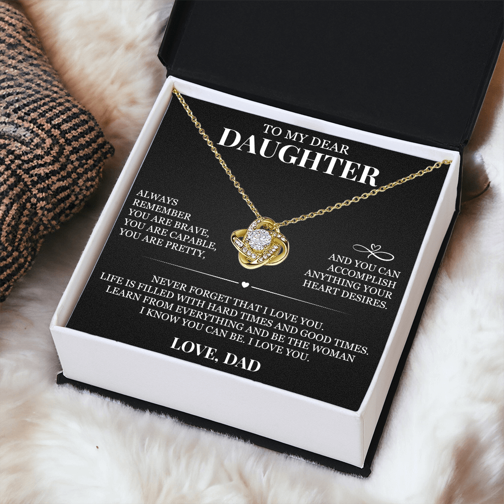 To My Dear Daughter - Love Knot Necklace