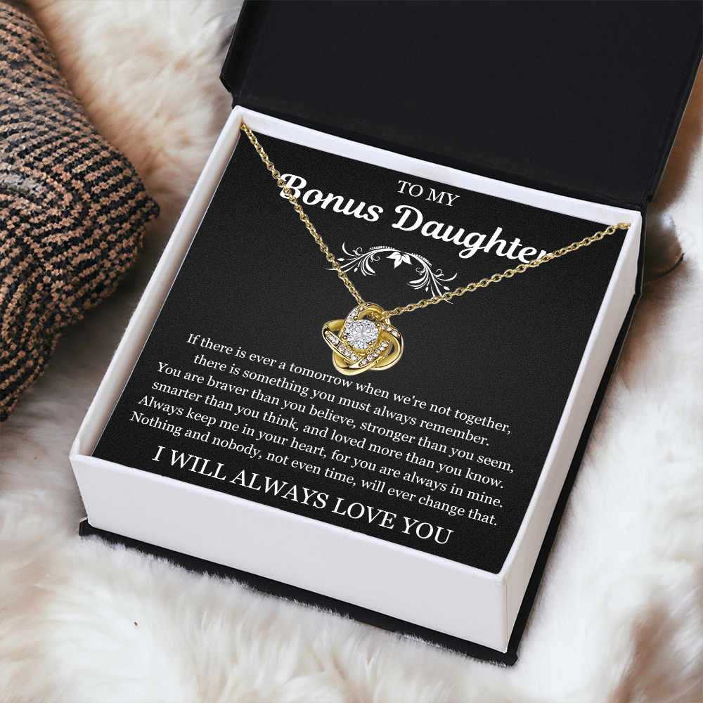 To My Bonus Daughter - Love Knot Necklace