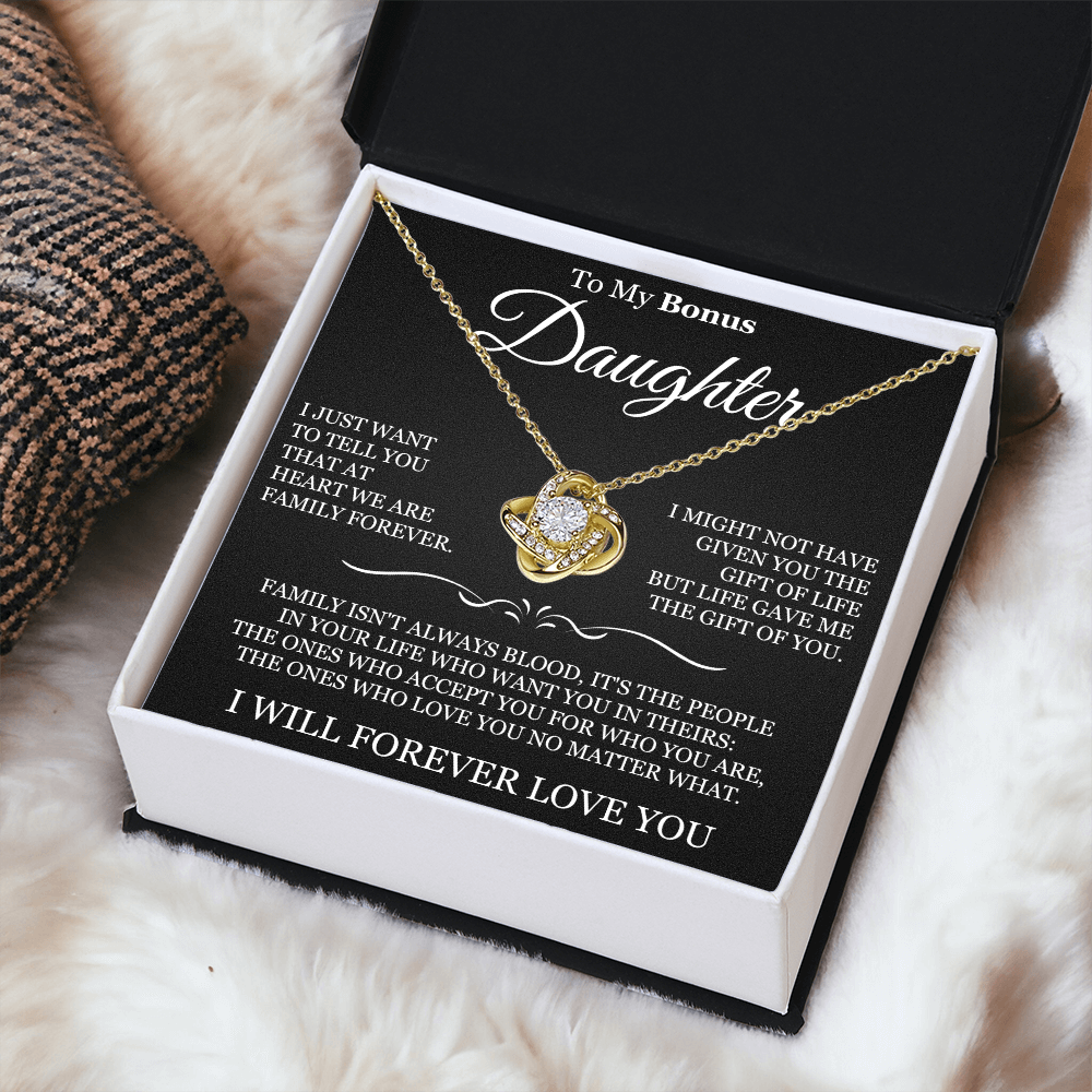To My Bonus Daughter - Love Knot Necklace