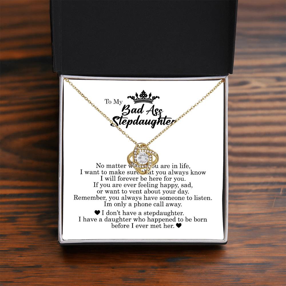 To My Bad Ass Stepdaughter, Love Knot Necklace