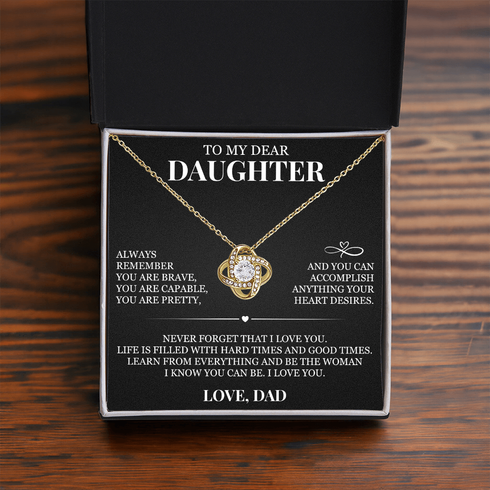 To My Dear Daughter - Love Knot Necklace