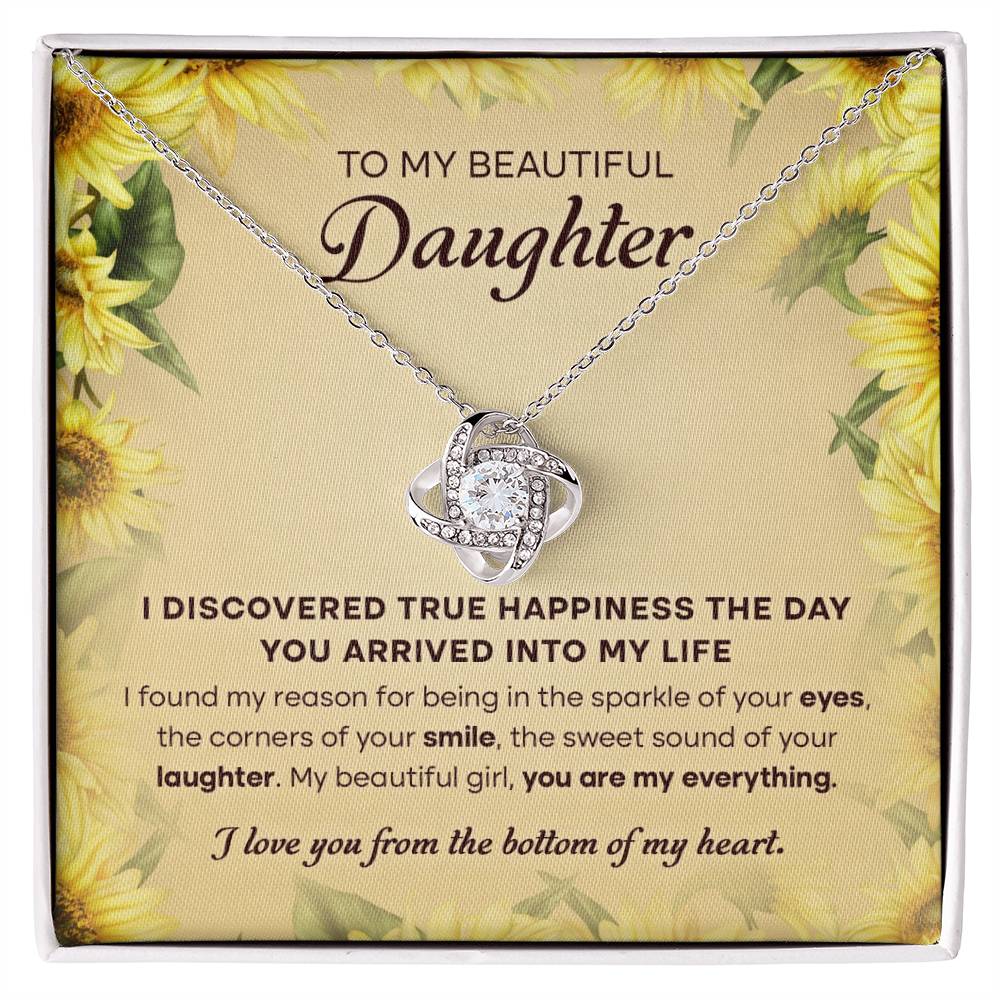 To My Beautiful Daughter, Love Knot Necklace, Gift From Mom