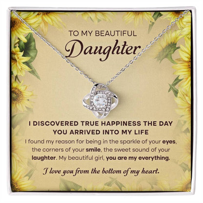 To My Beautiful Daughter, Love Knot Necklace, Gift From Mom