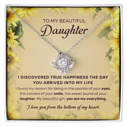 To My Beautiful Daughter, Love Knot Necklace, Gift From Mom