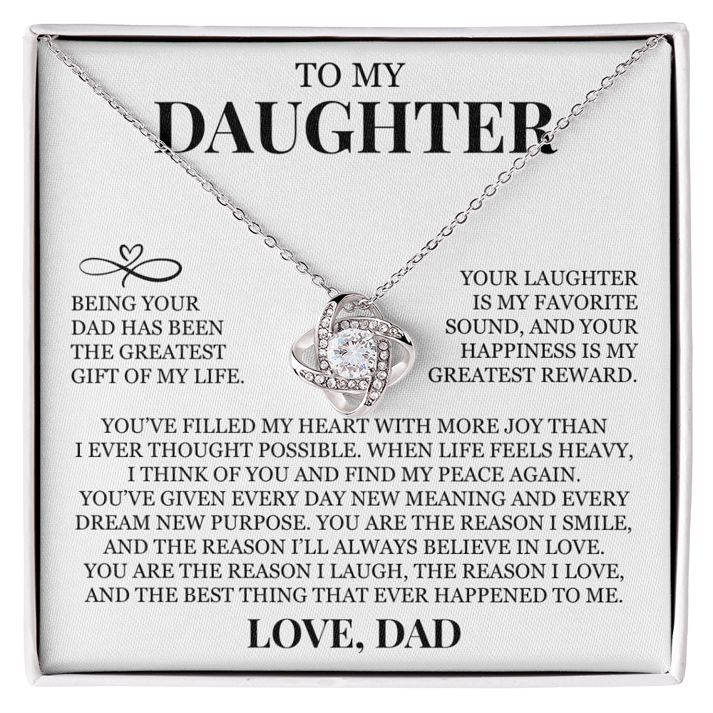 To My Daughter "You Are The Best Thing That Ever Happened To Me" Love Knot Necklace