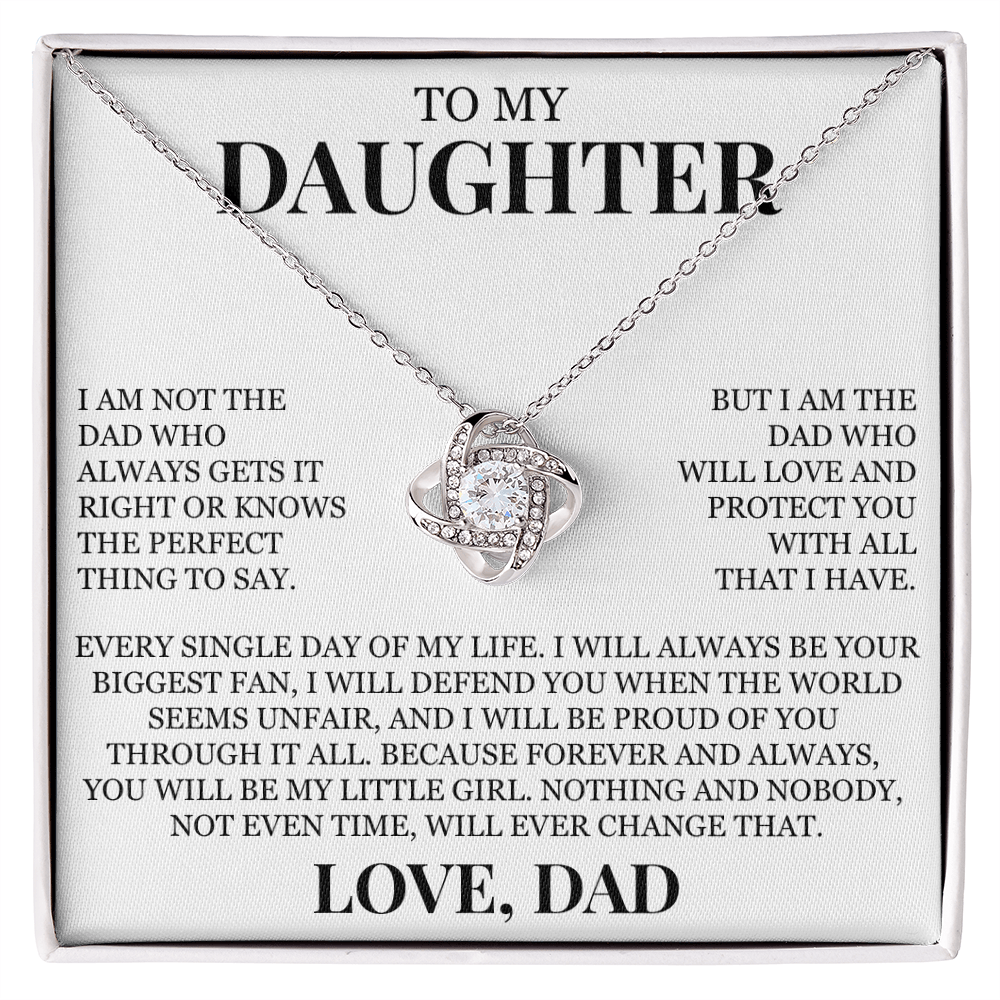 To My Daughter "Love and Protect You" Love Knot Necklace