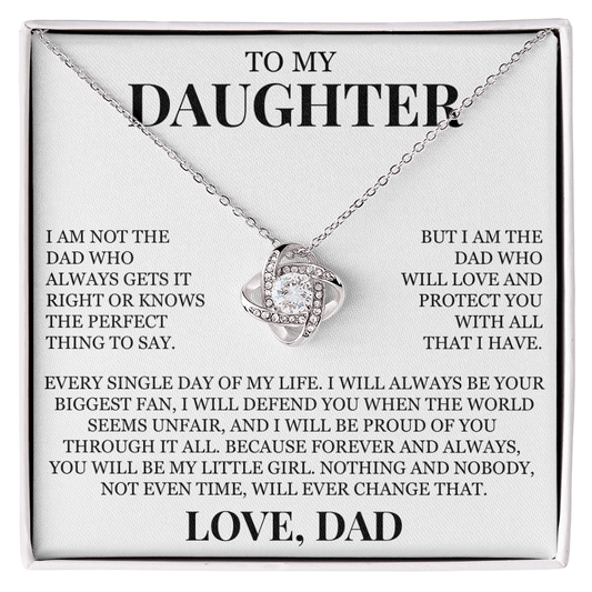 To My Daughter "Love and Protect You" Love Knot Necklace