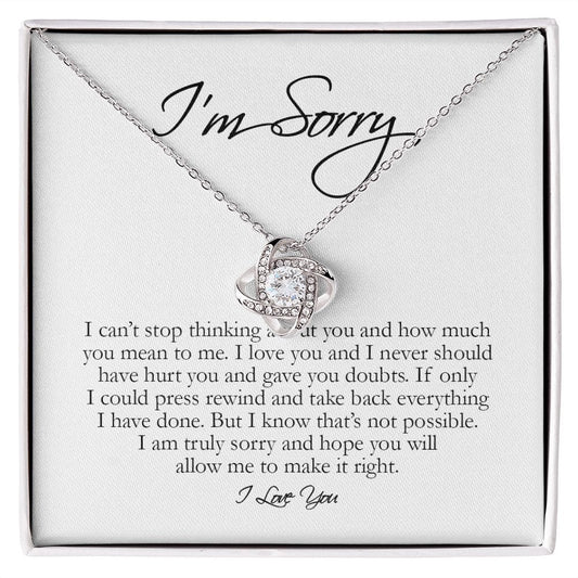 I'm Sorry Gift, Love Knot Necklace