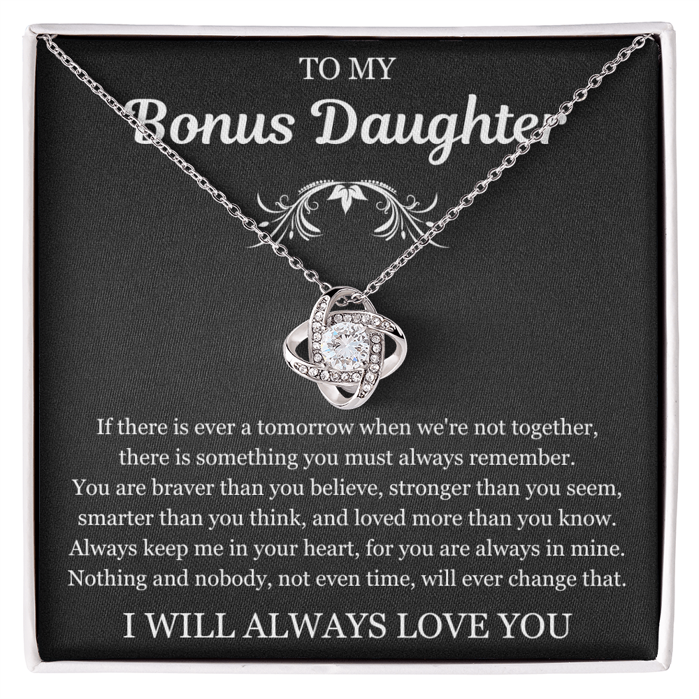 To My Bonus Daughter - Love Knot Necklace