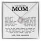 To My Beautiful Mom "I Love You" Love Knot Necklace