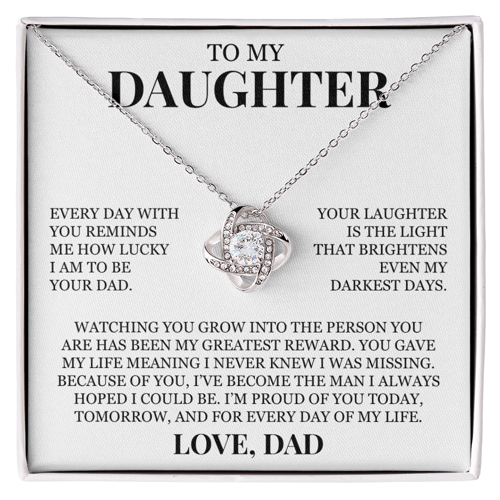 To My Daughter "You Gave My Life Meaning" Love Knot Necklace