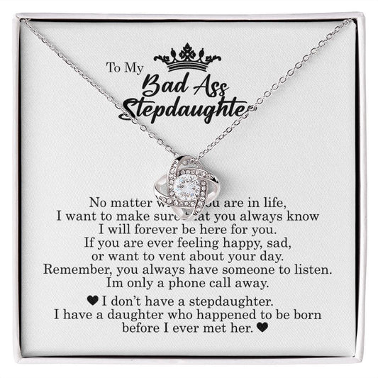 To My Badass Stepdaughter, Love Knot Necklace