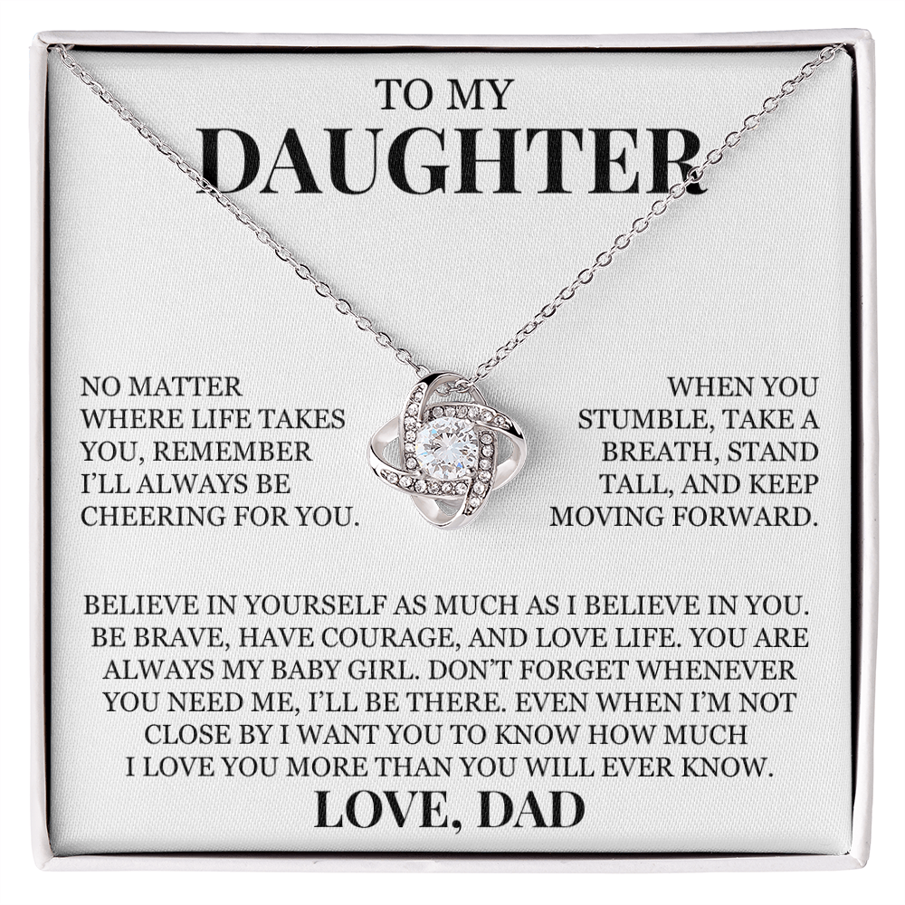 To My Daughter "You Are Always My Baby Girl" Love Knot Necklace