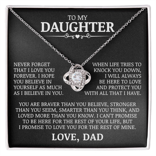To My Daughter "Love and Protect You" Love Knot Necklace