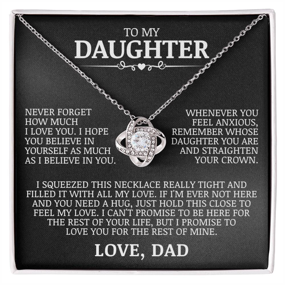 To My Daughter "Straighten Your Crown" Love Knot Necklace