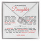 To My Beautiful Daughter "Always Keep Me In Your Heart" Love Knot Necklace