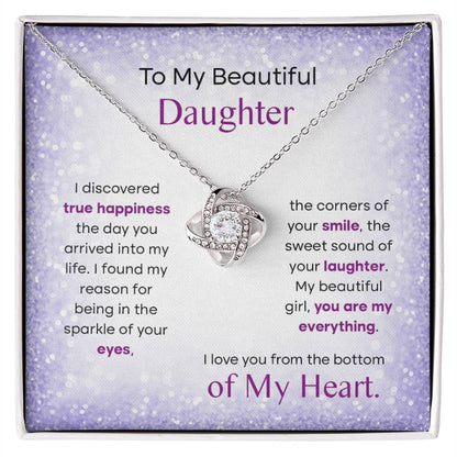 To My Beautiful Daughter, Love Knot Necklace, Gift From Mom