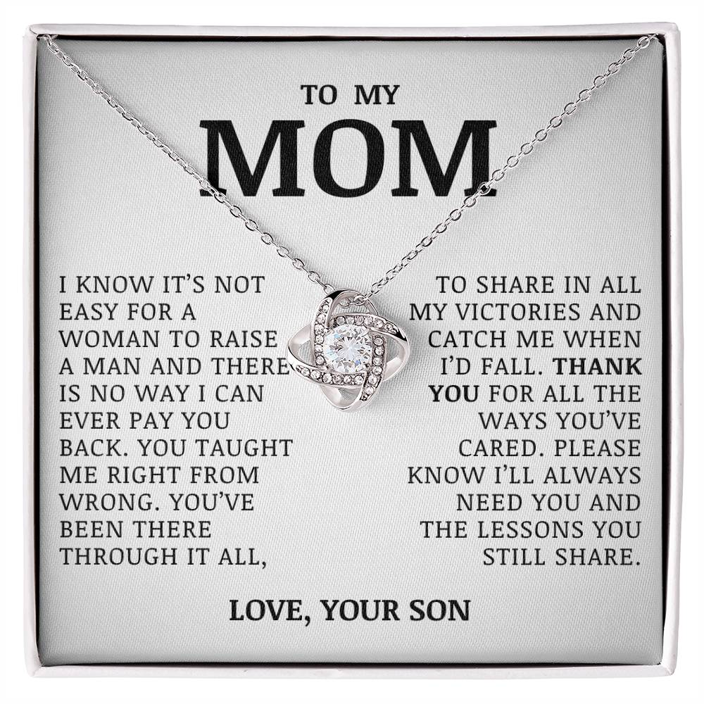To My Mom "You've Been Through it All" Love Knot Necklace