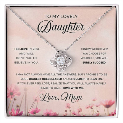 To My Lovely Daughter, Love Knot Necklace