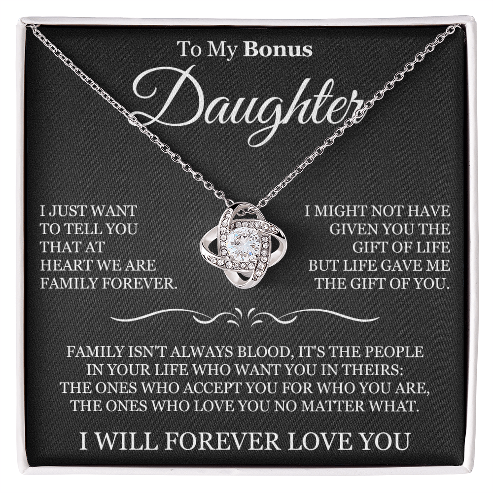 To My Bonus Daughter - Love Knot Necklace