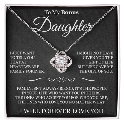 To My Bonus Daughter - Love Knot Necklace