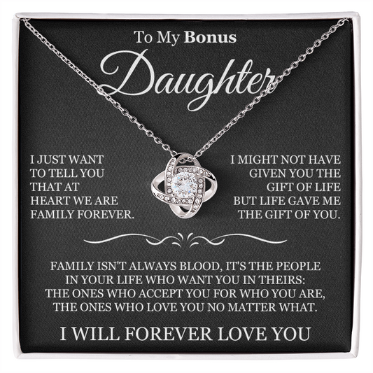 To My Bonus Daughter - Love Knot Necklace