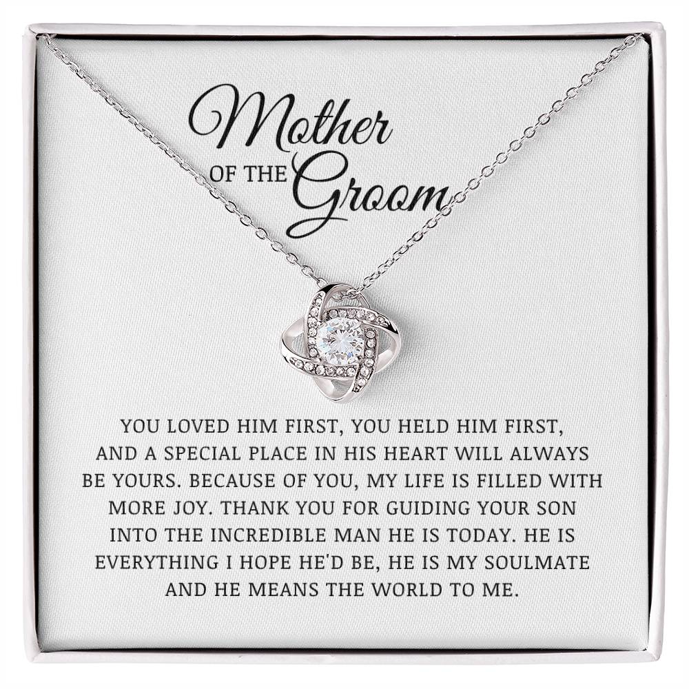 Mother of The Groom Gift, Bride to Mother In Law Gift, Love Knot Necklace, Wedding Day Gift