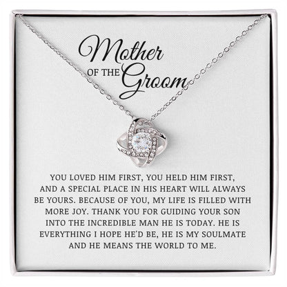 Mother of The Groom Gift, Bride to Mother In Law Gift, Love Knot Necklace, Wedding Day Gift