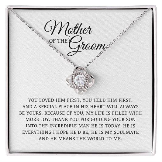 Mother of The Groom Gift, Bride to Mother In Law Gift, Love Knot Necklace, Wedding Day Gift