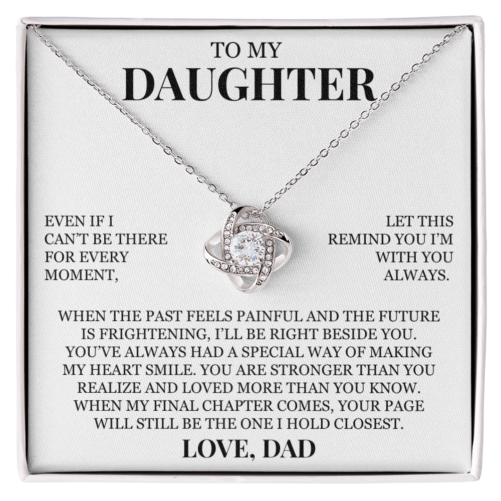 To My Daughter "I'm With You Always" Love Knot Necklace