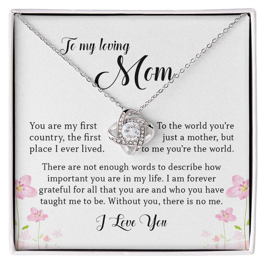 To My Loving Mom, Love Knot Necklace